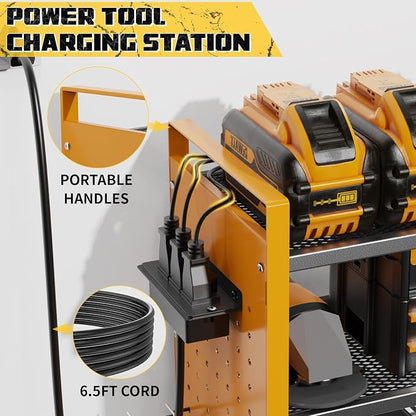 Power Tool Organizer with Charging Station Wall Mount, 3 Layer Expanded Heavy - Image 4