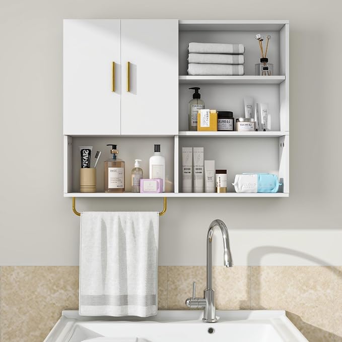 Bathroom Wall Cabinet Wood Large Wall Mounted Medicine Cabinet - Image 6