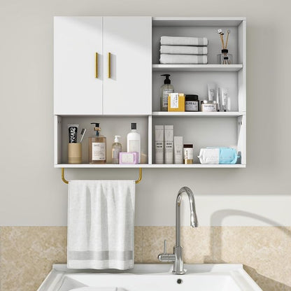 Bathroom Wall Cabinet Wood Large Wall Mounted Medicine Cabinet - Image 6