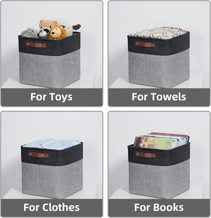 HNZIGE Decorative Storage Basket Linen Cube Storage Baskets - Image 6