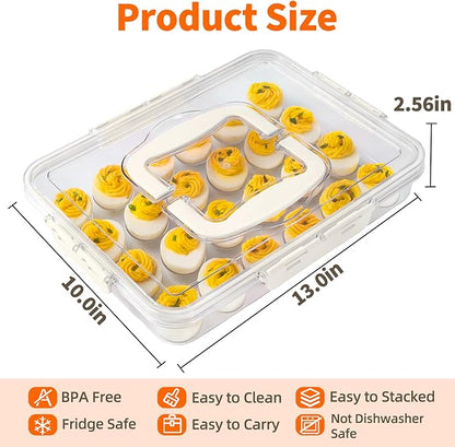 Deviled Egg Containers with Lid and Handle, Durable Clear Plastic Deviled Egg - Image 7