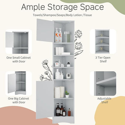 66.9" Tall Corner Bathroom Cabinet - Image 5