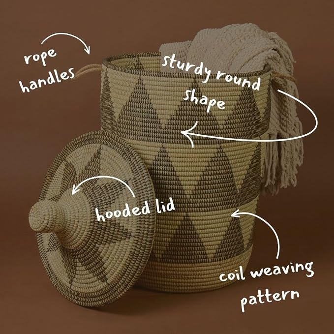 Tall Large Decorative Wicker Storage Basket - Image 5