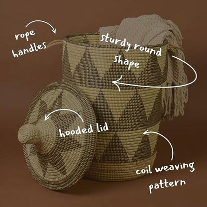 Tall Large Decorative Wicker Storage Basket - Image 5