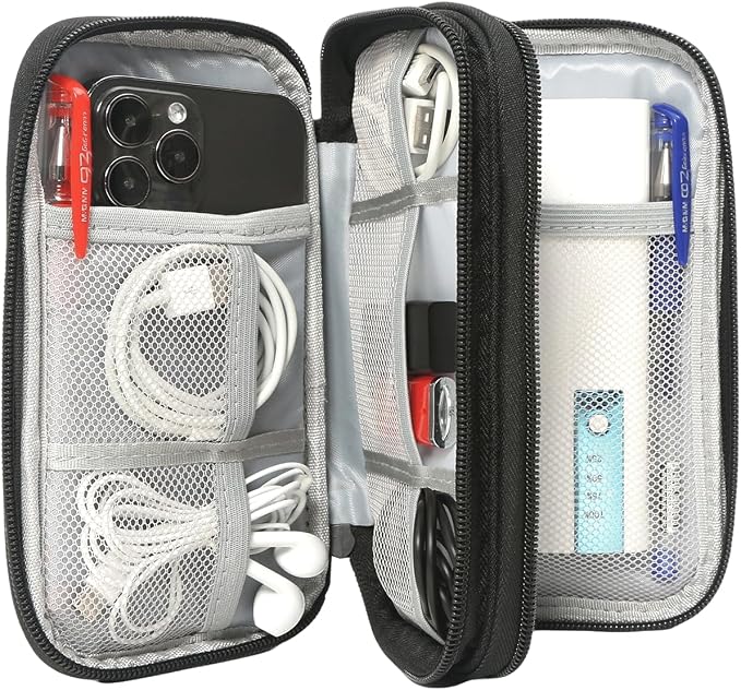 CAAORDKSO Electronics Organizer Travel Bag, Small Cable Organizer Case - Image 3