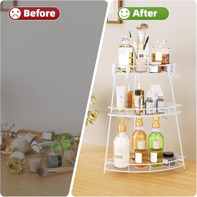 VITVITI 3 Tier Corner Bathroom Counter Organizer, Metal Bathroom Countertop - Image 6
