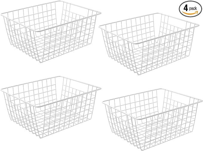 14" Upright Freezer Storage Baskets, Bathroom Organizing by Brightalk