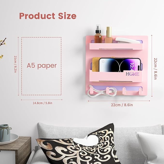 Floating Shelves for Bedside Shelf Accessories Organizer, Wall Mount Self Stick - Image 3