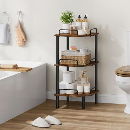 Tajsoon Corner Shelf Stand, 3 Tier Industrial Corner Shelves, Corner Shelving - Image 8