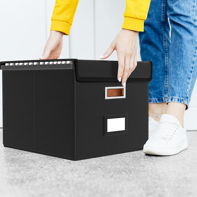File Organizer Box with Lids, Collapsible File Folder Organizer | File Box with - Image 6