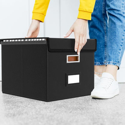 File Organizer Box with Lids, Collapsible File Folder Organizer | File Box with - Image 6