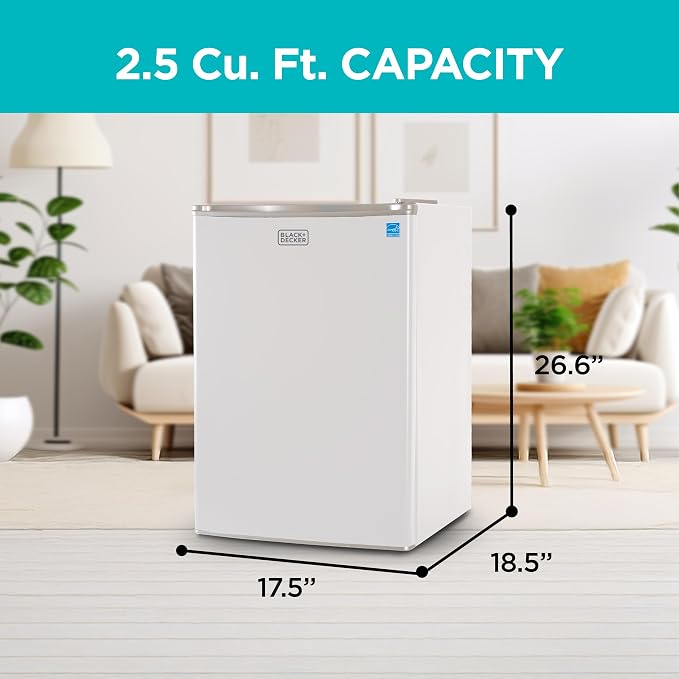 BLACK+DECKER 2.5 Cu. Ft. Compact Refrigerator, ENERGY STAR Certified, Single - Image 2