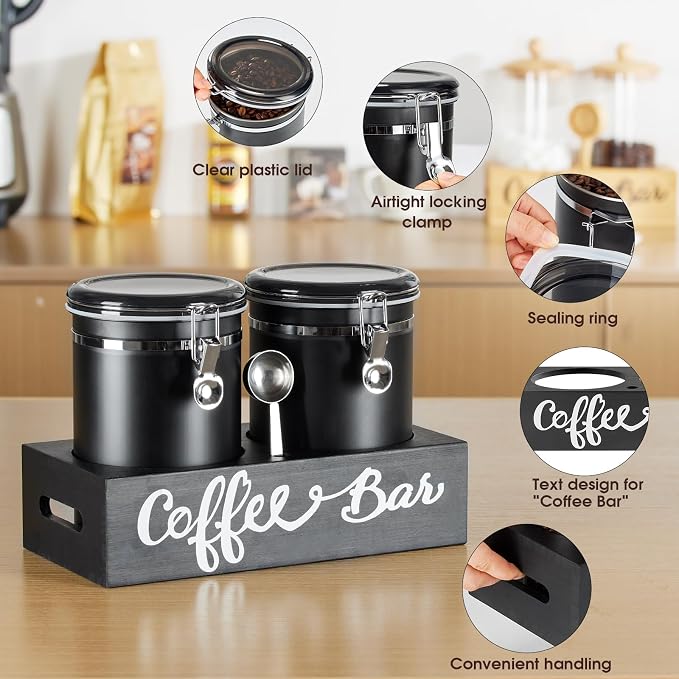 Yangbaga 2 x 63OZ Stainless Steel Coffee Canisters - Image 4