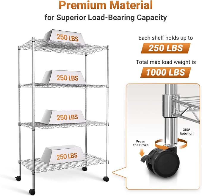 Simple Deluxe Heavy Duty 4-Tier Shelving - Image 4