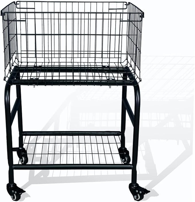 Rolling Laundry Basket with Wheels, Foldable Hamper with Industrial Wheels & by HENNZE