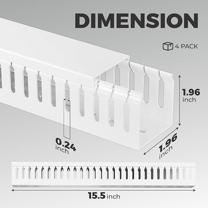 YECAYE 4x15.7in Cable Management, Large Capacity Cable Organizer, Cord Hider - Image 3