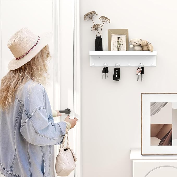 MKO Key Holder Wall Mount, Adhesive Key Hanger - Image 2