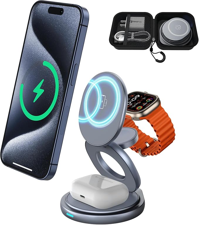 3 in 1 Wireless Charging Station by TechThrill