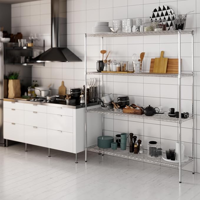 18" Deep x 60" Wide x 74" Height Wire Shelving Kit | 4-Tier | NSF Commercial - Image 7