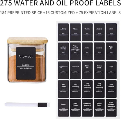 12Pcs 4oz Spice Jars with 275 Labels, Small Seasoning Glass Container Empty - Image 4