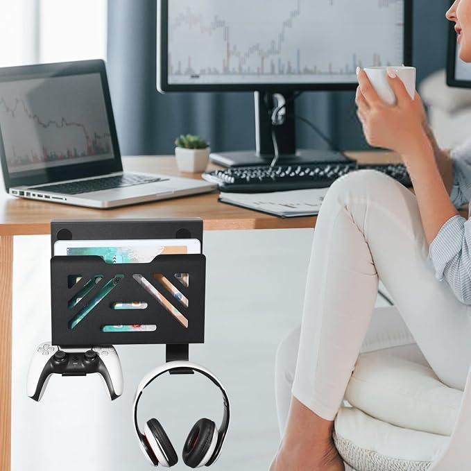 MAXECHO Desk Side Storage, Under Desk Laptop Mount, Table Side Hanging File - Image 6