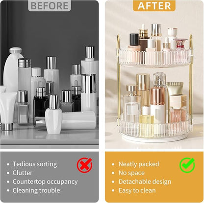 Oifecsie 360° Rotating Makeup Organizer, Large Capacity SkinCare Organizer - Image 2