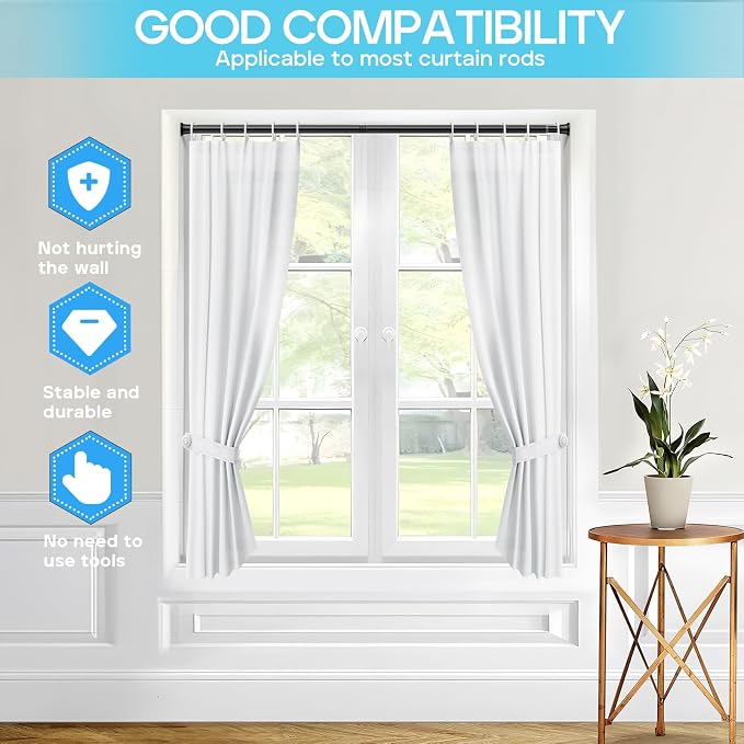 Spring Tension Curtain Rod 32-76 inch, Adjustable Expandable Tension Curtain - Image 6