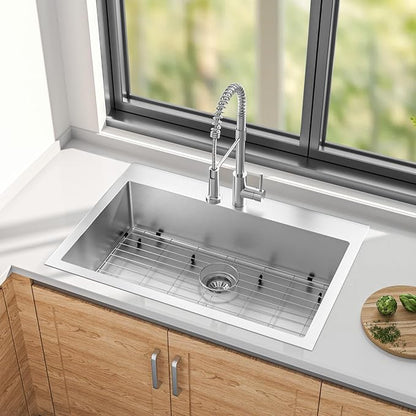 33 x 22 Drop-In/Undermount Kitchen Sink, TECASA Single Bowl Kitchen Sink - Image 2