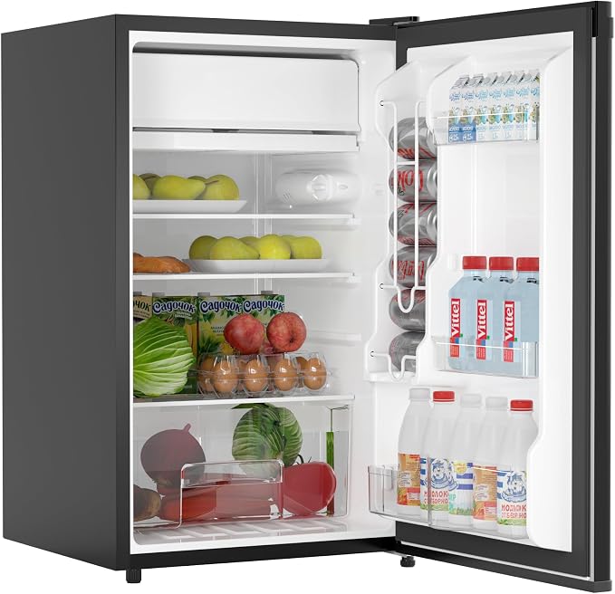 4.3 Cu.Ft Mini Fridge with Freezer, Single Door Refrigerator With 7 Settings by Unknown