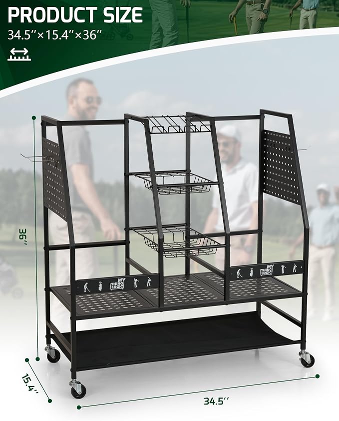 Mythinglogic Golf Bag Storage Organizer, Extra Large Golf Storage Stand - Image 5