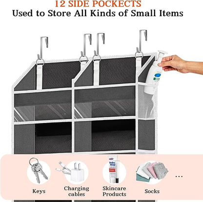 Over the Door Organizer 6 Tiers, Extra Large Behind Door Storage of 12 - Image 5