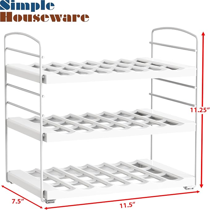 Simple Houseware Water Bottle and Travel Mug Cabinet Adjustable Storage Rack - Image 6
