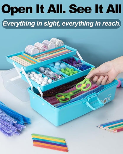 TERGOO 12in 3-Layer Plastic Craft Organizers and Storage, Portable Folding - Image 5