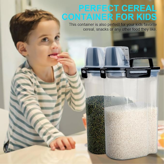 Uppetly Rice Airtight Dry Food Storage Containers, BPA Free Plastic Storage Bin - Image 4