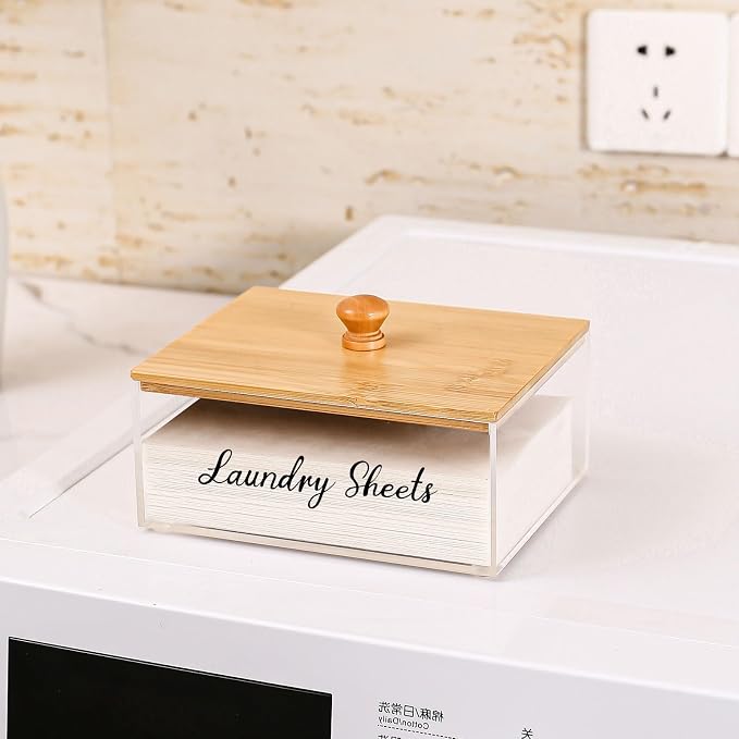 VOTLEVT Bamboo Laundry Detergent Sheets Holder - Image 3