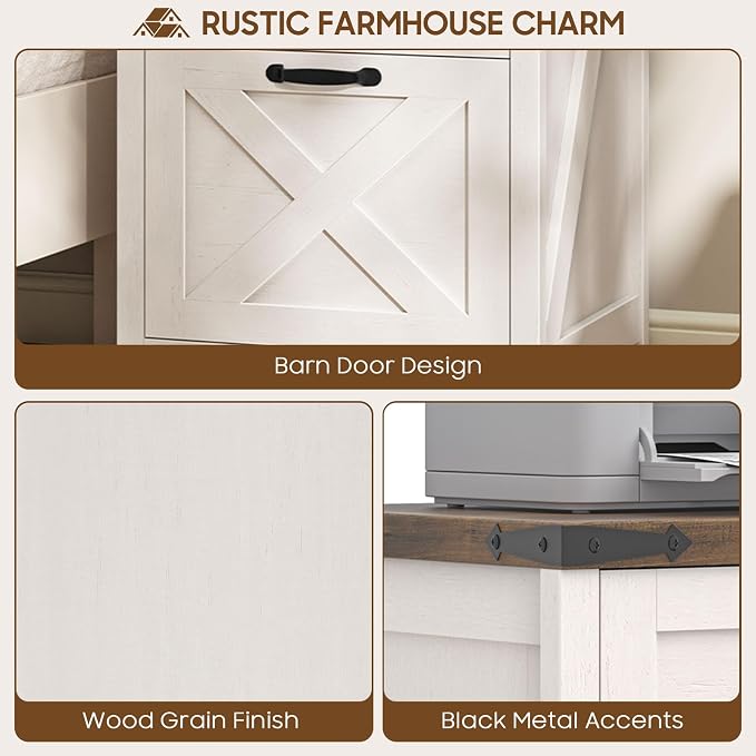 Farmhouse File Cabinet with 3 Drawers - Image 7