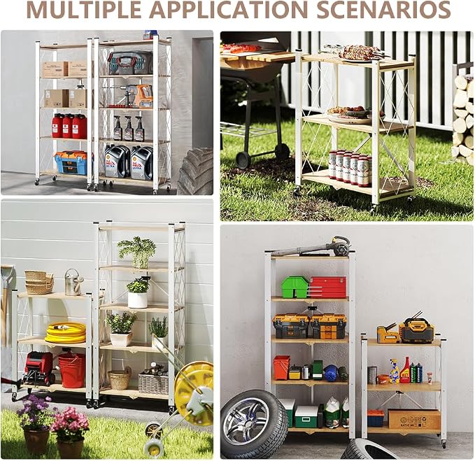 5-Tier Foldable Storage Shelves - Image 7