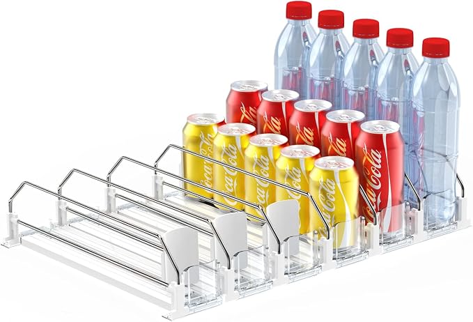 Soda Can Dispenser for Refrigerator, Automatic Pusher Glide Refrigerator by AMLLLC
