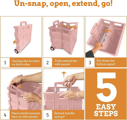 Ultra-Slim Rolling Collapsible Storage Pack-N-Roll Utility-carts, - Image 6