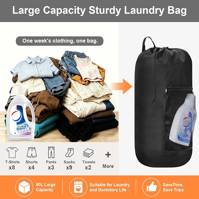 Laundry Bag Backpack Durable Laundry Bag - Image 6