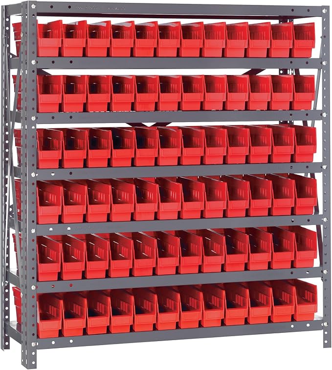 Quantum Storage Systems 1239-100RD Solid Heavy Duty 7 Shelves 72 Economy Red by QuantumStorageSystems