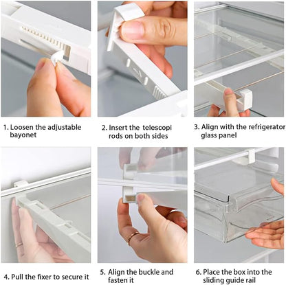 URALFA 2 Pack Fridge Drawer Organizer Egg Holder - Image 6
