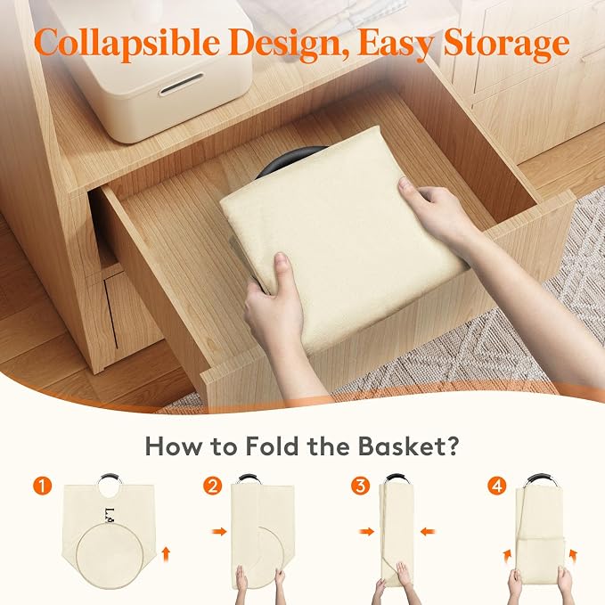 Lifewit 120L 2-Pack Large Laundry Basket, Collapsible Laundry Hamper - Image 8