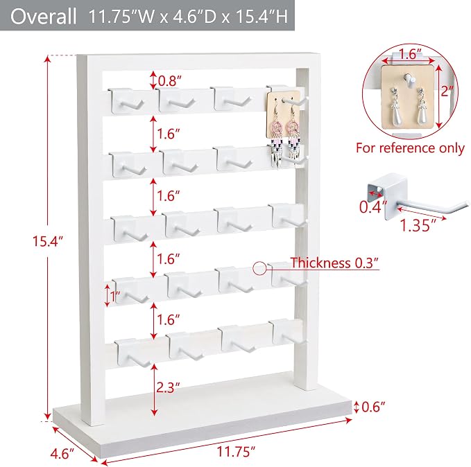 Ikee Design 5 Tiers Free Assemble Wooden Jewelry Display Rack - Image 2