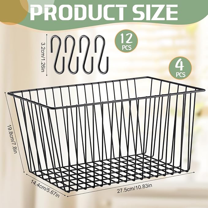 4pcs Hanging Wire Basket Set - Image 2