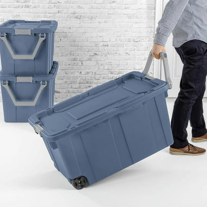Extra-large wheeled storage box, 40 gallons sturdy plastic storage box - Image 4