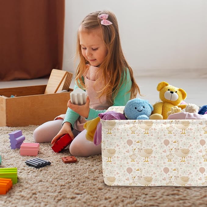A New Silly Goose Storage Basket, Cute Waterproof Canvas Toy Storage Box - Image 6