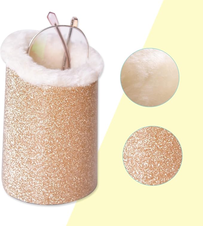 Baitaihem 2 Pack Plush Lined Eyeglasses Holder Stand Protective Glasses Holder - Image 3