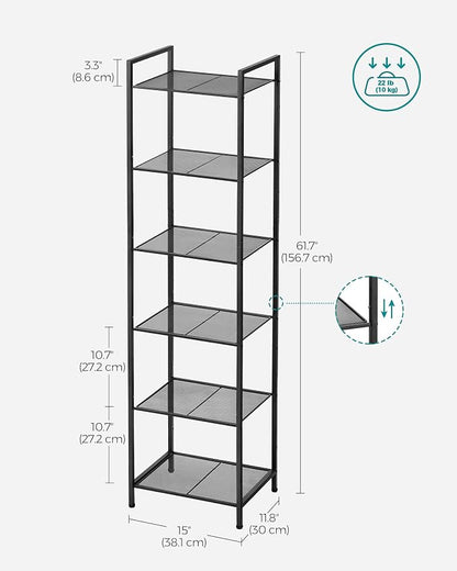 SONGMICS 6-Tier Storage Rack, Bathroom Shelf, Extendable Plant Stand - Image 3