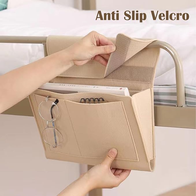 Bedside Caddy, 5 Pockets Felt Bedside Storage Organizer, Hanging Storage - Image 5